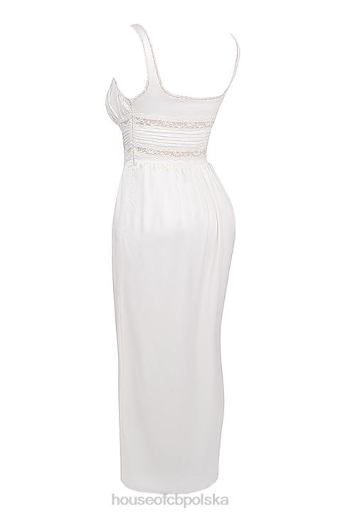 House of CB Sukienka maxi jedwabna illiana kolor kości słoniowej elegancka moda - Image 5