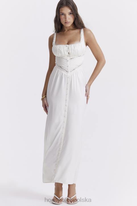 House of CB Sukienka maxi jedwabna illiana kolor kości słoniowej elegancka moda - Image 7