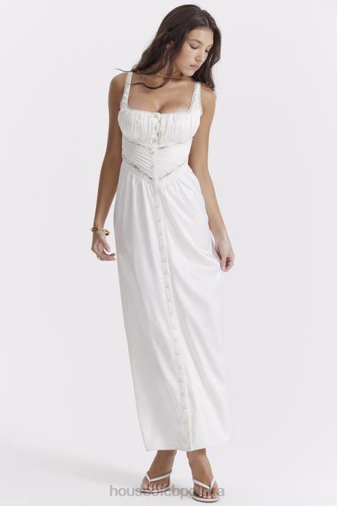 House of CB Sukienka maxi jedwabna illiana kolor kości słoniowej elegancka moda - Image 8
