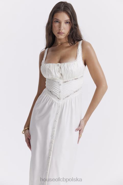 House of CB Sukienka maxi jedwabna illiana kolor kości słoniowej elegancka moda - Image 9