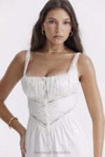 House of CB Sukienka maxi jedwabna illiana kolor kości słoniowej elegancka moda - Image 10