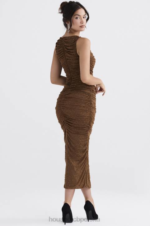 House of CB Sukienka Maxi Kryształki Kolor Kawy Laurie - Image 12
