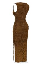 House of CB Sukienka Maxi Kryształki Kolor Kawy Laurie - Image 6