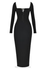 House of CB Sukienka maxi Rosa z czarnymi kryształkami Elegancja na każdą okazję - Image 5