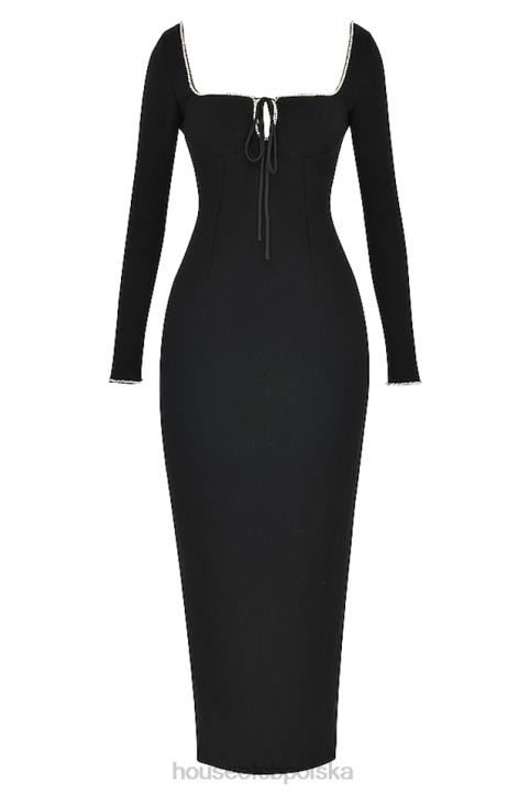 House of CB Sukienka maxi Rosa z czarnymi kryształkami Elegancja na każdą okazję - Image 5