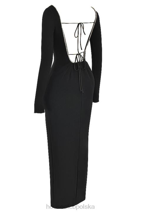 House of CB Sukienka maxi Rosa z czarnymi kryształkami Elegancja na każdą okazję - Image 6