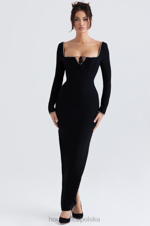 House of CB Sukienka maxi Rosa z czarnymi kryształkami Elegancja na każdą okazję - Image 8