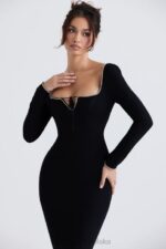 House of CB Sukienka maxi Rosa z czarnymi kryształkami Elegancja na każdą okazję - Image 10