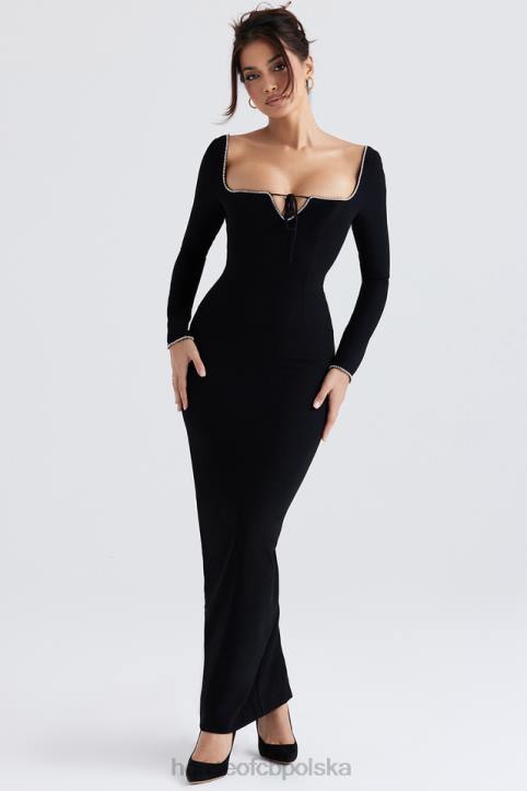 House of CB Sukienka maxi Rosa z czarnymi kryształkami Elegancja na każdą okazję - Image 1