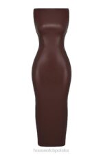 House of CB Sukienka Maxi Skórzana Kakao Stylowa Moda - Image 10