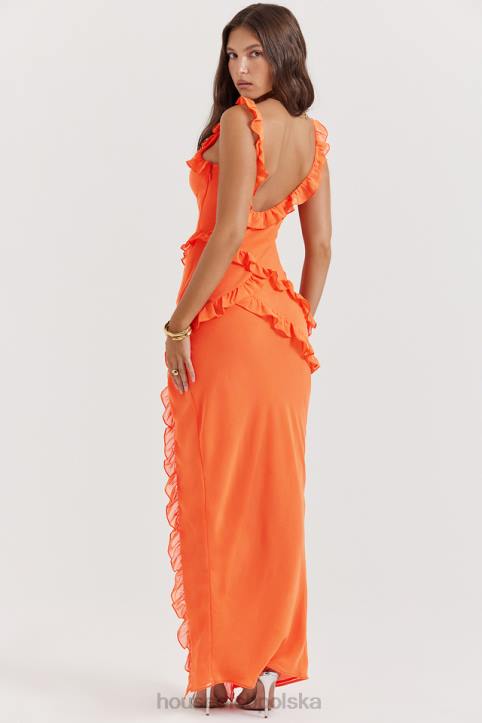 House of CB Sukienka maxi w kolorze pomarańczowym z falbaną Pixie - Image 15