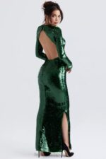 House of CB Sukienka maxi z cekinami sosnowa zieleń Glamour - Image 13