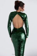 House of CB Sukienka maxi z cekinami sosnowa zieleń Glamour - Image 14