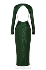 House of CB Sukienka maxi z cekinami sosnowa zieleń Glamour - Image 7