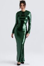 House of CB Sukienka maxi z cekinami sosnowa zieleń Glamour - Image 9