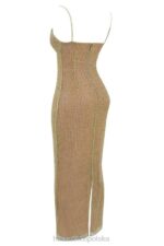 House of CB Sukienka maxi z koralikami cafe au lait limitowana edycja 4PND220 modna odzież damska - Image 8