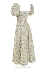 House of CB Sukienka midi bufiaste rękawy kwiatowy wzór w ogrodzie - Image 11