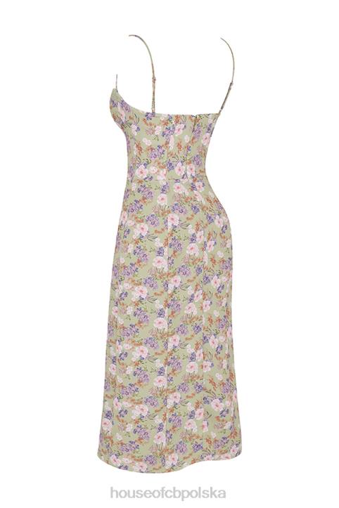 House of CB Sukienka midi Charlotte Piwonowy Print Elegancja na Każdą Okazję - Image 9