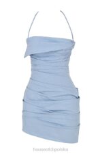 House of CB sukienka mini baby blue z odkrytymi plecami i wiązaniem na szyi - Image 4