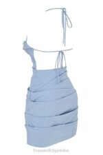 House of CB sukienka mini baby blue z odkrytymi plecami i wiązaniem na szyi - Image 5