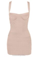 House of CB Sukienka mini bandażowa Maliha Latte Modna i Elegancka - Image 3