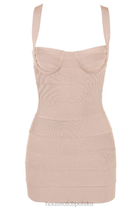 House of CB Sukienka mini bandażowa Maliha Latte Modna i Elegancka - Image 3