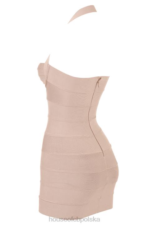 House of CB Sukienka mini bandażowa Maliha Latte Modna i Elegancka - Image 4