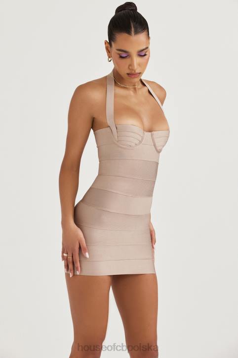 House of CB Sukienka mini bandażowa Maliha Latte Modna i Elegancka - Image 8