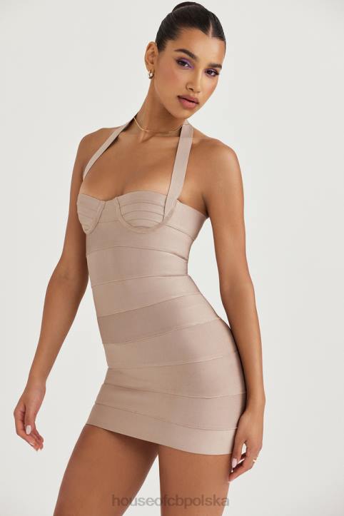 House of CB Sukienka mini bandażowa Maliha Latte Modna i Elegancka - Image 9