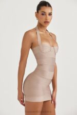 House of CB Sukienka mini bandażowa Maliha Latte Modna i Elegancka - Image 10