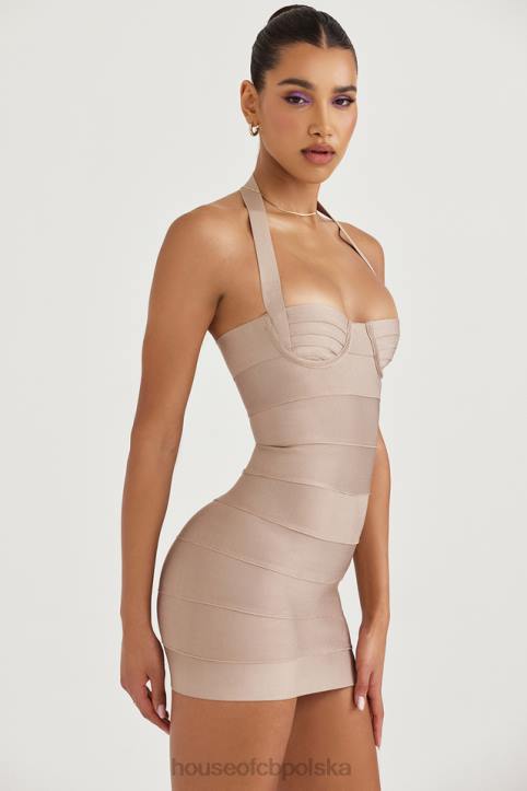 House of CB Sukienka mini bandażowa Maliha Latte Modna i Elegancka - Image 10