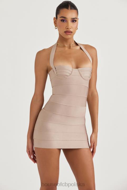 House of CB Sukienka mini bandażowa Maliha Latte Modna i Elegancka - Image 1
