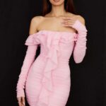 House of CB Sukienka mini Eliza z jedwabiu w różowym marzeniu