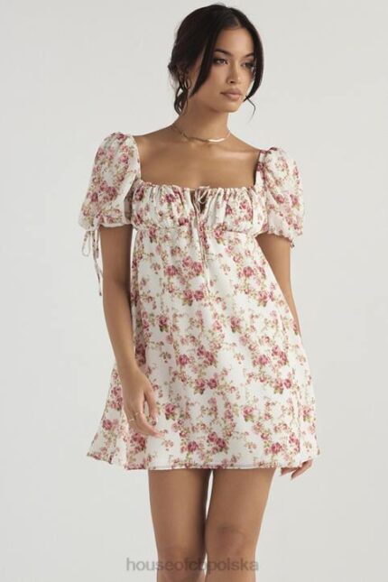 House of CB Sukienka mini księżniczki w róże różowa elegancja