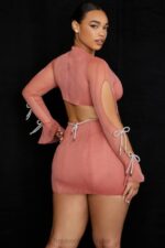 House of CB Sukienka mini różowy kryształ z wycięciem Miranda - Image 14