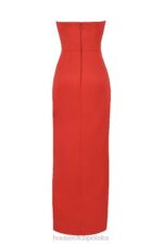 House of CB Szkarłatna Suknia Bez Ramiączek Adrienne Elegancja i Styl - Image 6