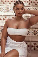 House of CB Top bandeau z białego lnu Tanice modna odzież na każdą okazję - Image 2