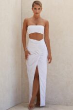 House of CB Top bandeau z białego lnu Tanice modna odzież na każdą okazję - Image 13