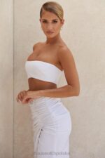 House of CB Top bandeau z białego lnu Tanice modna odzież na każdą okazję - Image 15