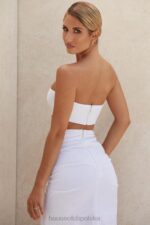 House of CB Top bandeau z białego lnu Tanice modna odzież na każdą okazję - Image 16