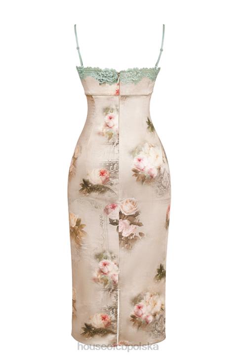 House of CB Venus vintage sukienka midi w kwiaty w kolorze pastelowym - Image 9