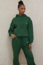 House of CB Zielona Oversize Bluza z Kapturem Halo 4PND794 Modna Odzież Komfortowa Stylowa