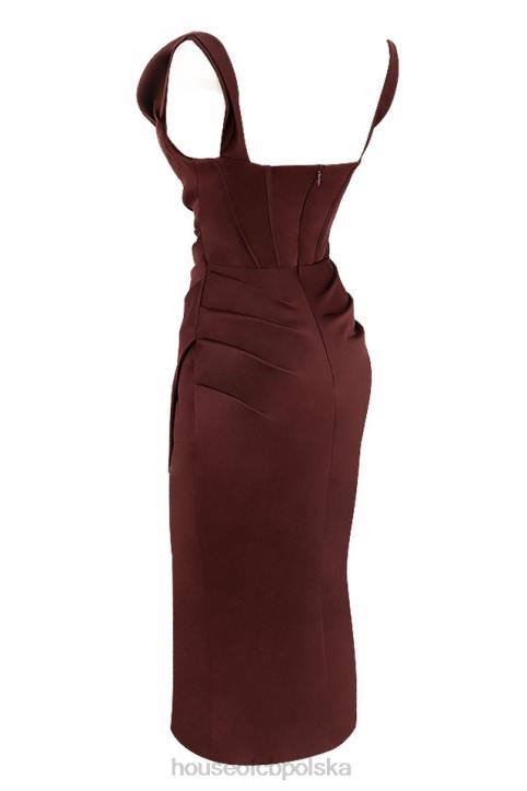 Rhoda Gorsetowa sukienka odkryte ramiona w kolorze raisin modna odzież - Image 7