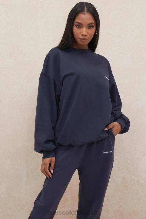 Tommy Granatowa Oversize Bluza z Okrągłym Dekoltem Modny Styl - Image 2