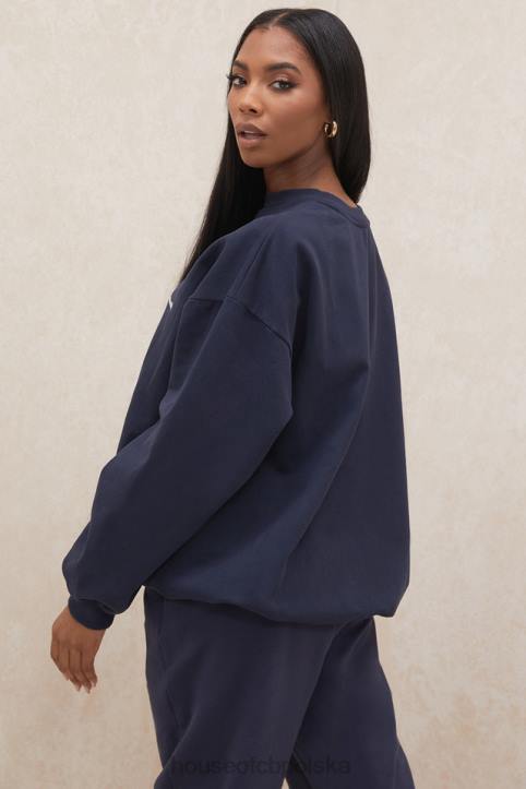 Tommy Granatowa Oversize Bluza z Okrągłym Dekoltem Modny Styl - Image 11