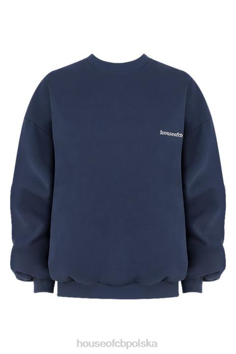 Tommy Granatowa Oversize Bluza z Okrągłym Dekoltem Modny Styl - Image 3