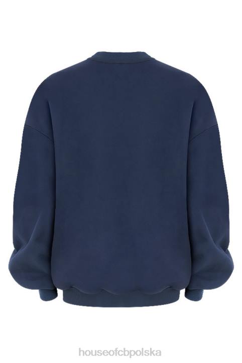 Tommy Granatowa Oversize Bluza z Okrągłym Dekoltem Modny Styl - Image 5