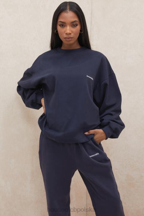Tommy Granatowa Oversize Bluza z Okrągłym Dekoltem Modny Styl - Image 1