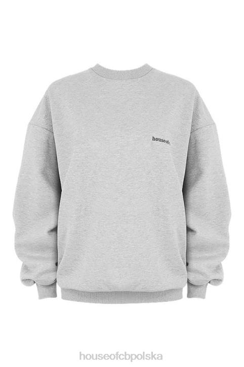 Tommy Szara Oversize Bluza z Okrągłym Dekoltem Modna Odzież - Image 3