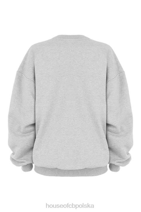 Tommy Szara Oversize Bluza z Okrągłym Dekoltem Modna Odzież - Image 5